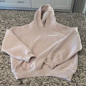 White Fox Pale Cream Hoodie with Logo